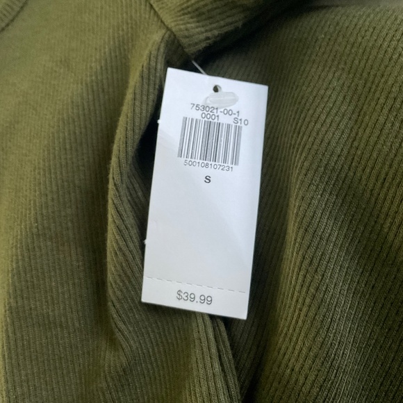 Fitted Rib-Knit Square-Neck Midi Dress Conifer Green - Picture 3 of 7